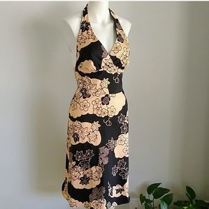 Hype halter fitted  black cream dress